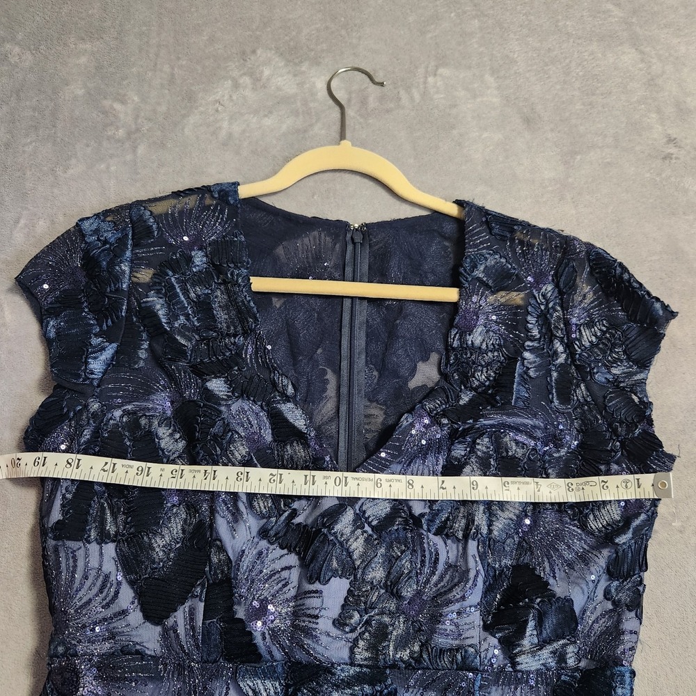 Betsy & Adam Midnight Navy Floral Lace Maxi Dress - Picture 8 of 10
